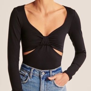 Abercrombie & Fitch Seamless Fabric Cutout Bodysuit - L